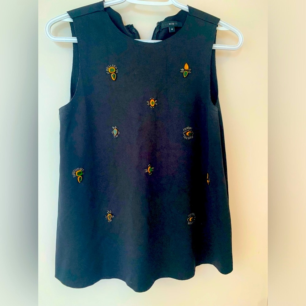 Bejewelled sleeveless top